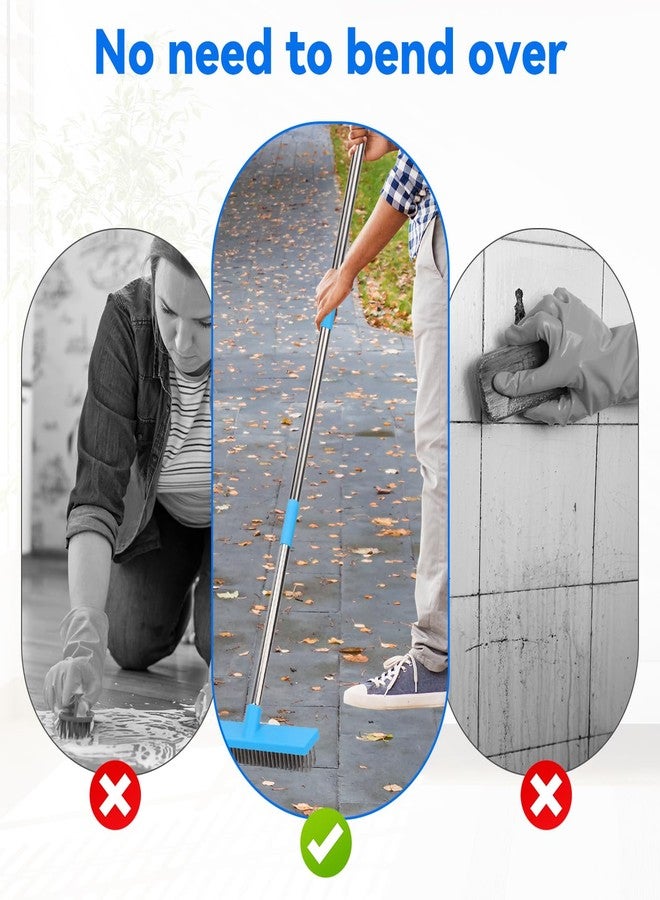 BeiLan Heavy Duty Wire Broom with 70.8" Telescopic Handle: Stainless Steel Outdoor Broom for Cleaning Moss Concrete Floors Grout Gardens Patio Deck Concrete Garage - Image 5